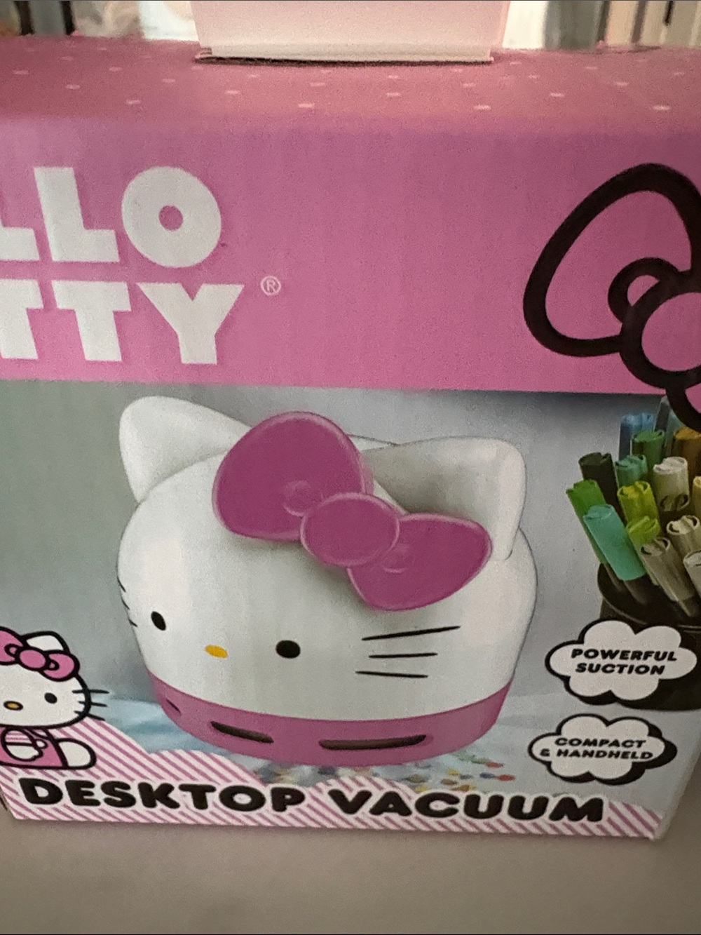 Hello Kitty White Desktop Vacuum with Pink Bow